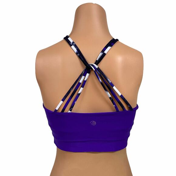 MPG Longline Light Support Halter Sports Bra Sz S Mondetta Purple Racerback - Picture 3 of 10